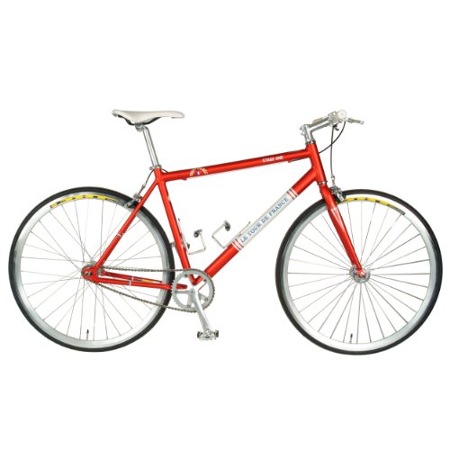 Tour de France  Stage One Vintage Fixie Bike, 700c Wheels,  Men’s Bike, Red, 45 cm Frame, 51 cm Frame, 56 cm Frame