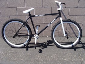 New 2016 R4 Black & White 26″ Bmx Freestyle Cruiser Old School Bicycle with Pegs
