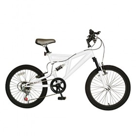 Cycle Force Dual Suspension Mountain Bike, 20 inch Wheels, 15 inch Frame, Men’s Bike, White