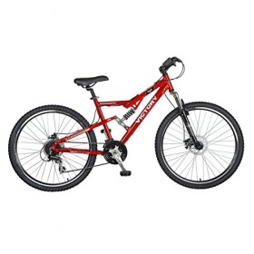 Victory Jackpot 2.0 Full Suspension Mountain Bike,  27.5 inch Wheels, 18 inch Frame, Mens’ Bike, Red