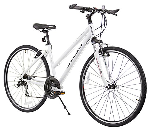 XDS Women’s Cross 300 24-Speed Step-Through Hybrid Bicycle, 44cm, White