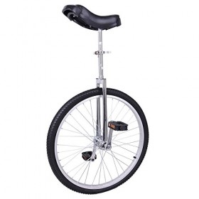 Fantasycart 24″ Unicycle Cycling in & Out Door Chrome Colored with Skidproof Tire Thanksgiving Christmas