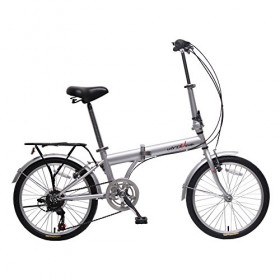 unYOUsual U transformer 20″ Folding City Bike Bicycle 6 Speed Shimano Gear Steel Frame Mudguard Rear Carrier Silver