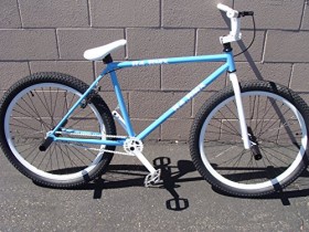 New 2016 R4 Blue & White 26″ Bmx Freestyle Cruiser Old School Bicycle with Pegs