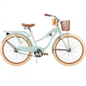 Huffy #54576 Women’s Nel Lusso Cruiser 24″ Bike, Mint, Wire Basket, 24″ x 2.125″ Cruiser Tires, 1 speed, Cruiser Handlebar