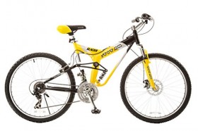 Titan #135 Glacier PRO Alloy Dual Suspension All Terrain 21-Speed 19-Inch Frame Mountain Bike, Yellow/Black, Large