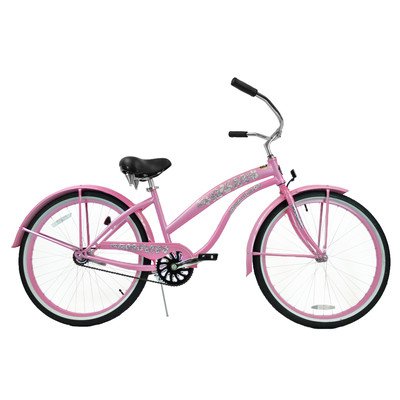 Women’s Single Speed Premium Beach Cruiser Frame Color: Pink