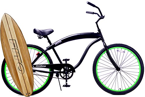 Fito Modena Sport II Single 1-speed for Man – Matte Black / Green, 26″ Wheel Beach Cruiser Bike