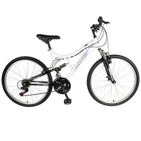 Mantis Orchid Full Suspension Mountain Bike, 26 inch Wheels, 17 inch Frame, Women’s Bike, Pearl/Purple