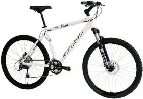 Windsor Cliff 4500 Front Suspension 26″ Men’s disc small 15″ frame Mountain Bike white with Shimano 24 Speeds