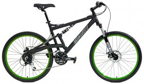 2016 Gravity FSX 2.0 Dual Full Suspension Mountain Bike Shimano Acera Suntour (Matt Black with Green Wheels, 19inch)