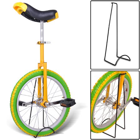 20″ Mountain Bike Wheel Unicycle with Quick Release Adjustable Seat Color Lemon