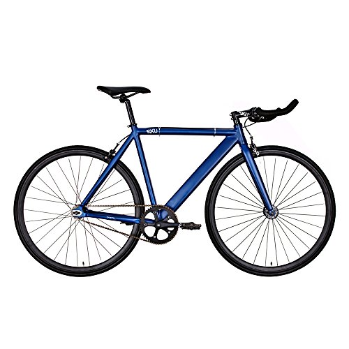 6KU Track Fixed Gear Bicycle, Navy Blue/Black, 49cm