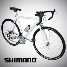 New 54cm Aluminum Road Bike Racing Bicycle 21 Speed Shimano – White Color