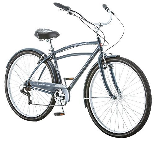 Schwinn Costin 7 Speed Men’s 18 Cruiser Bike, 18-Inch/Medium, Grey