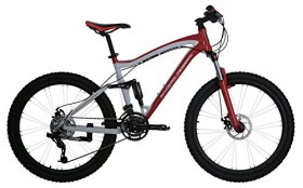 Ferrari® Alloy MTB Series 24-Speed Linkage Dual Suspension Mountain Bicycle Bike (Red/White)