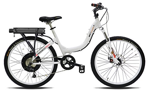 ProdecoTech Stride 500 W V5 36V500W 8 Speed Electric Bicycle 11Ah Samsung Li-Ion, Pearl White, 18″/One Size
