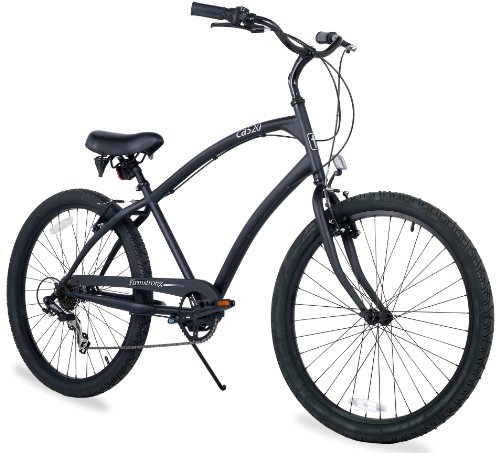 Firmstrong Men’s CA-520 Seven Speed Beach Cruiser Bicycle, 26-Inch, Matte Black