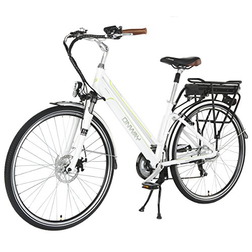 Onway 26 Inch 7 Speed Woman City Electric Bicycle, 36V 250W Aluminium Alloy E Bike with Pedal Assist and Twist Throttle