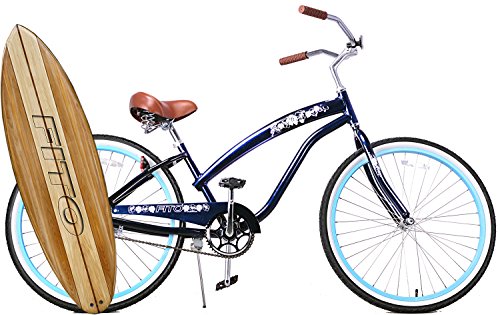 Anti-Rust Aluminum frame, Fito Modena II Alloy Single 1-speed – Midnight Blue, women’s 26″ Beach Cruiser Bike Bicycle